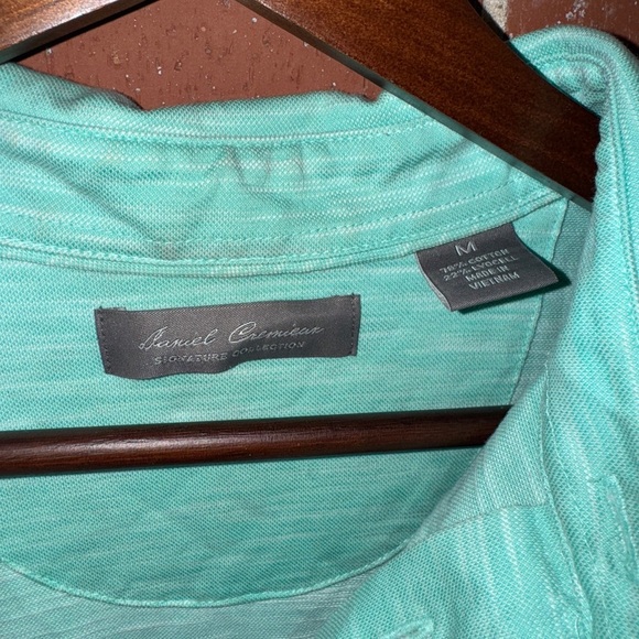 Daniel Cremieux Signature Collection Polo Shirt Men’s Medium Aqua Short Sleeve - Picture 2 of 3